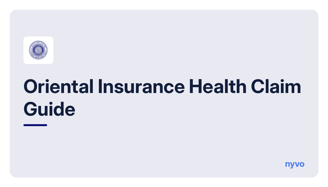 Card for the Oriental Insurance Health Claim Guide