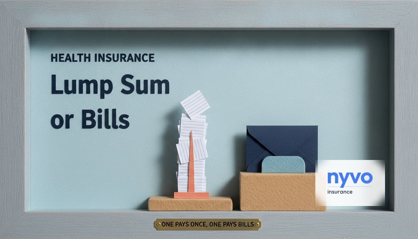 Many small paper bill slips on a spike beside one large sealed envelope
