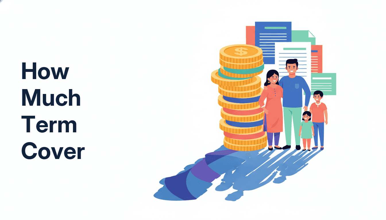 A family under a protective dome, with the layers of cover that sit behind it: home loan, education, dependants and future goals
