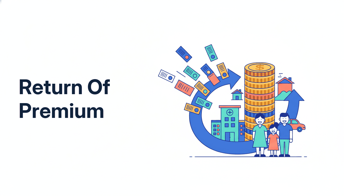 A short plain-term premium column beside a much taller return-of-premium column