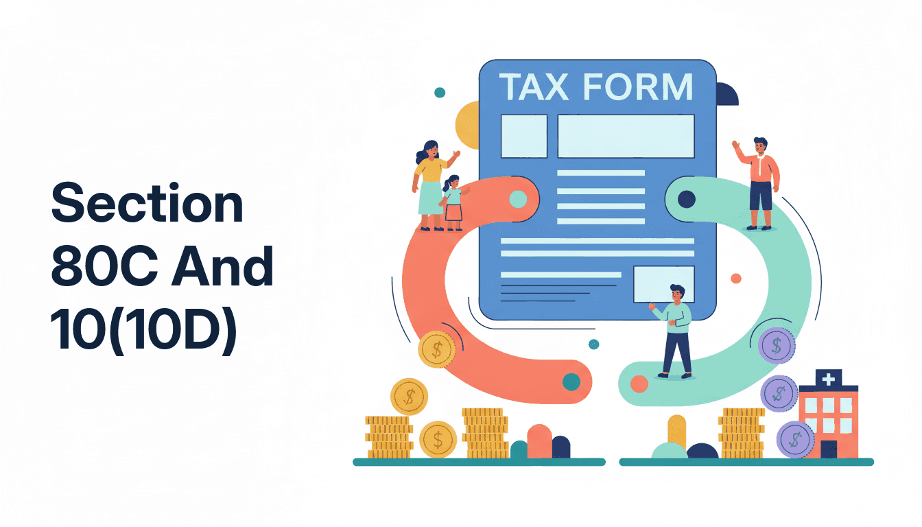 A premium block with a deduction slice lifted out, and a payout passing untaxed to the family